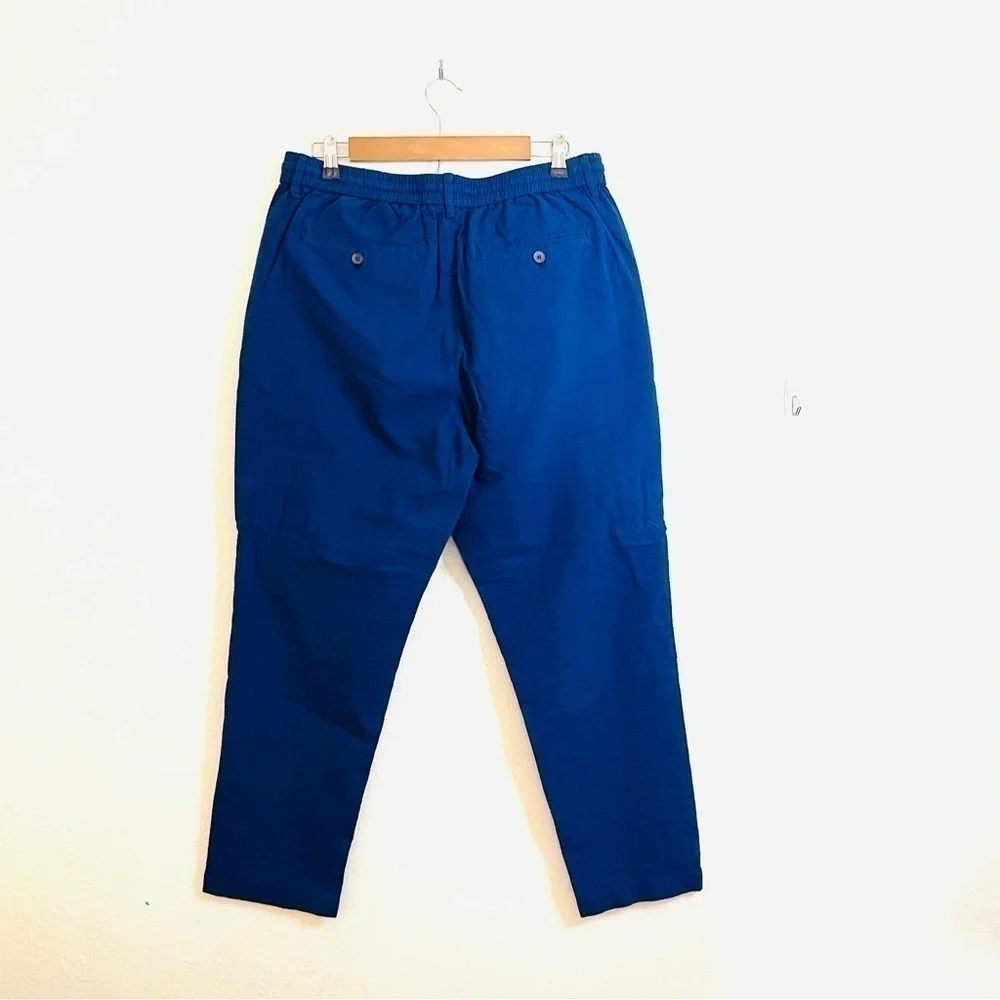 Banana Republic Athletic Fit Hi-Rise Seersucker Pants Men Size 34 Blue Pockets
